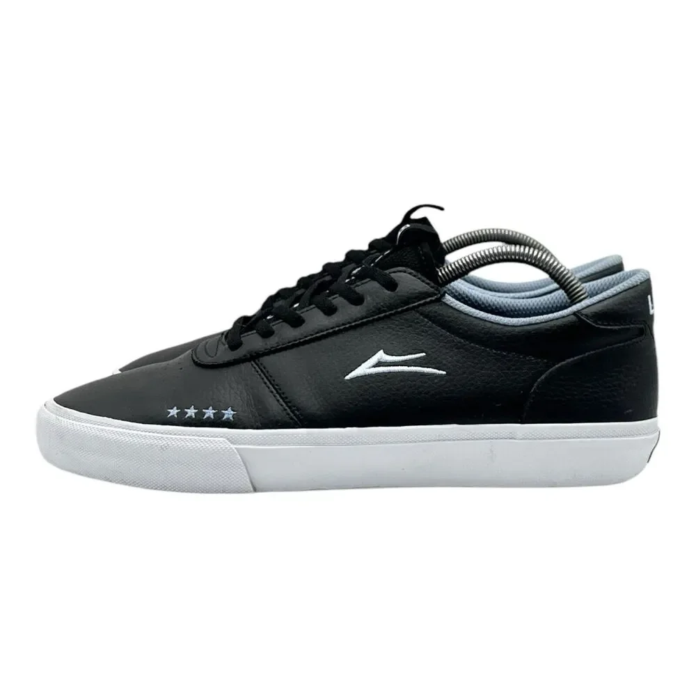 Lakai Manchester Mens Size 10 Black Leather‎ Shoes Skate Sneakers 4 Star Logo